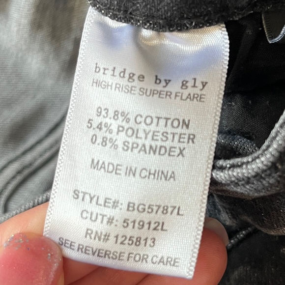 Bridge by Gly Elliot High Rise Super Flare Tall Long Bell Bottom Jeans - Picture 9 of 10